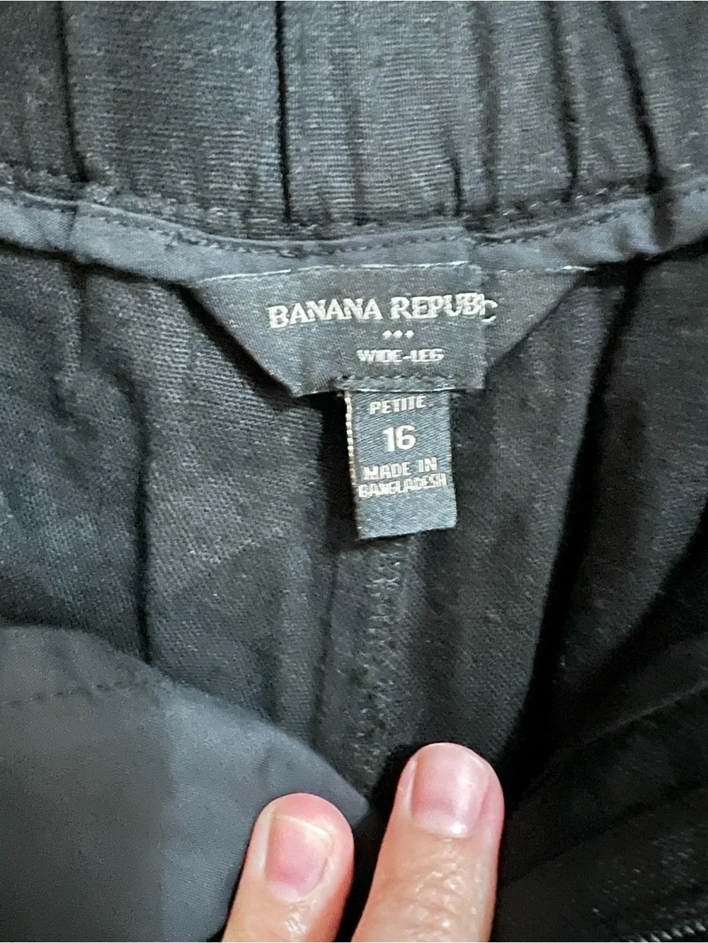 Banana Republic Black Linen Wide-Leg Paperbag Pants.